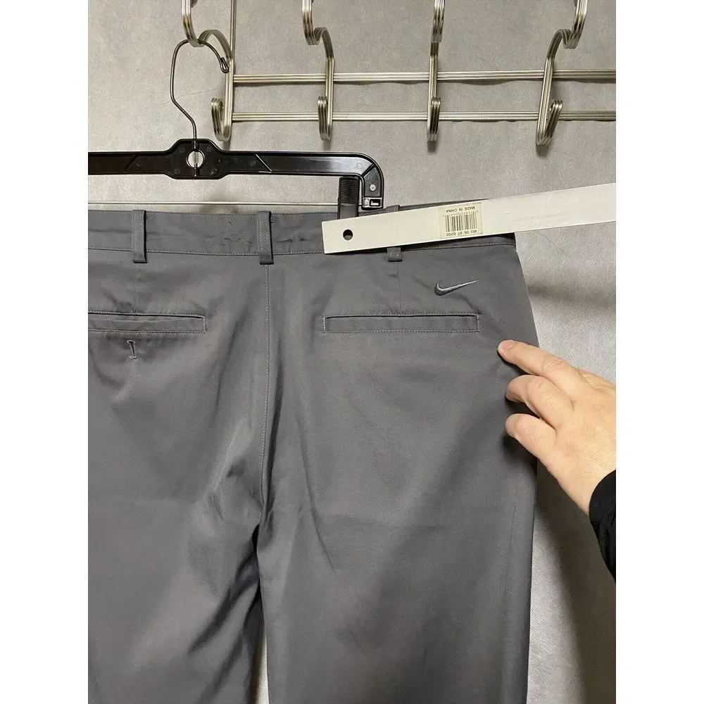 Nike Golf Pants Men 34 X30 Gray Chino Performance Active Outdoor Dri Fit Stretch